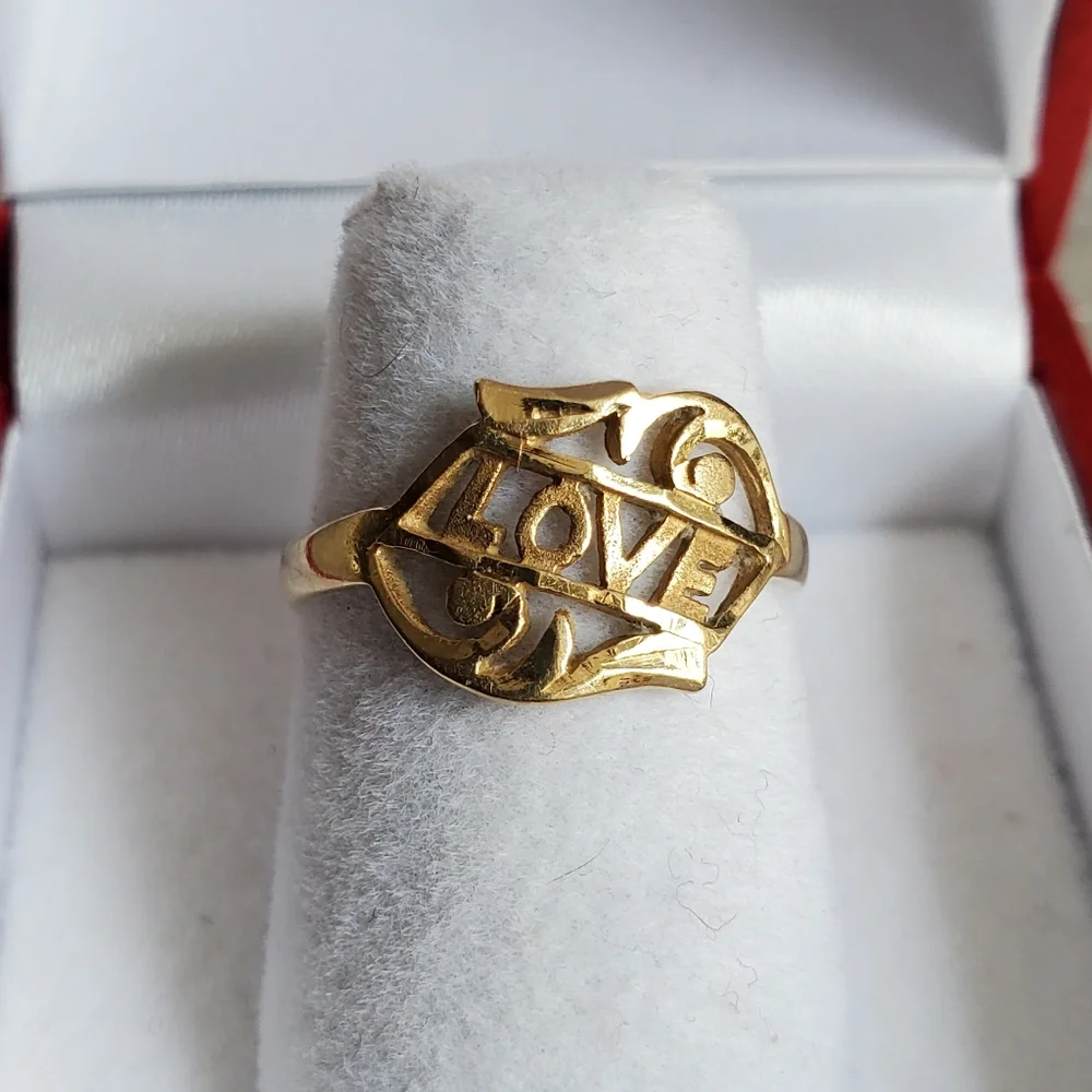 14K Solid Gold Love (Proposal) (Self Love Reminder) Ring